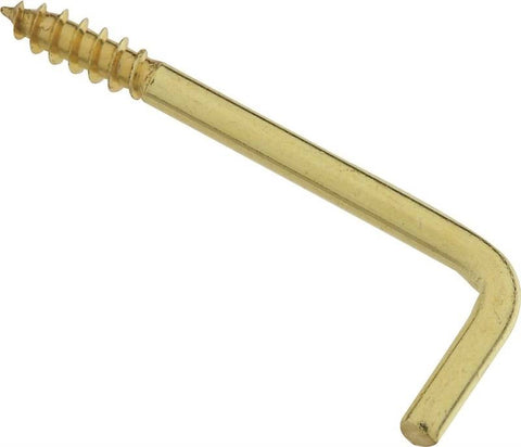 Hook Screw L Sq 1-3-8in Brass