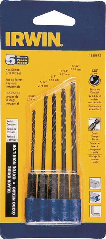 5pc Hex Shank Drill Bit Set