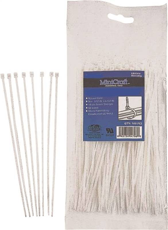 Cable Tie 11in 50lb 25pc Clear