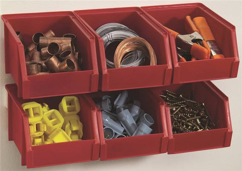 Storage Bin Small Red 6 Pack