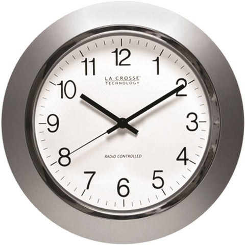 Clock Analog 14in Silver