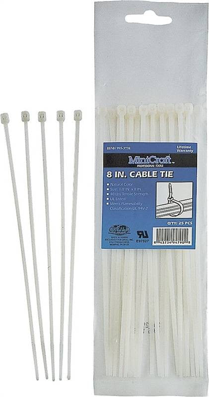 Cable Tie 7.5in 50lb 100pc Clr