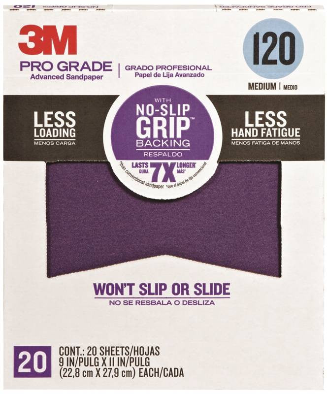 Sandpaper No Slip 120g 9x11in