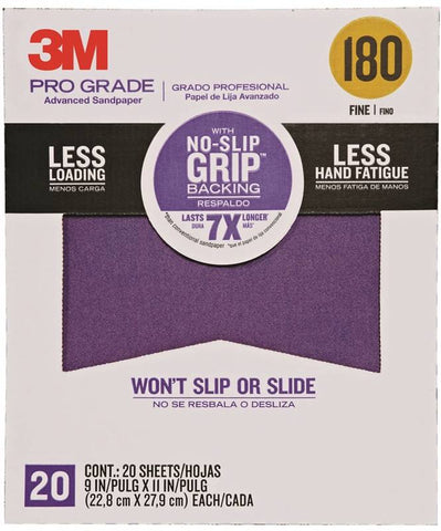 Sandpaper No Slip 180g 9x11in