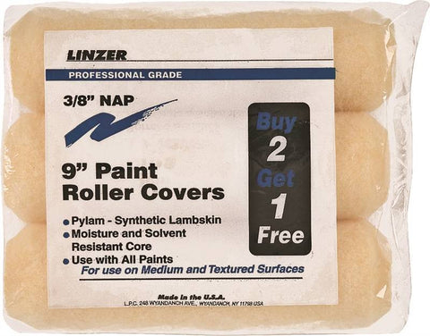 Roller Cover Pylam 3pk 9x3-8in