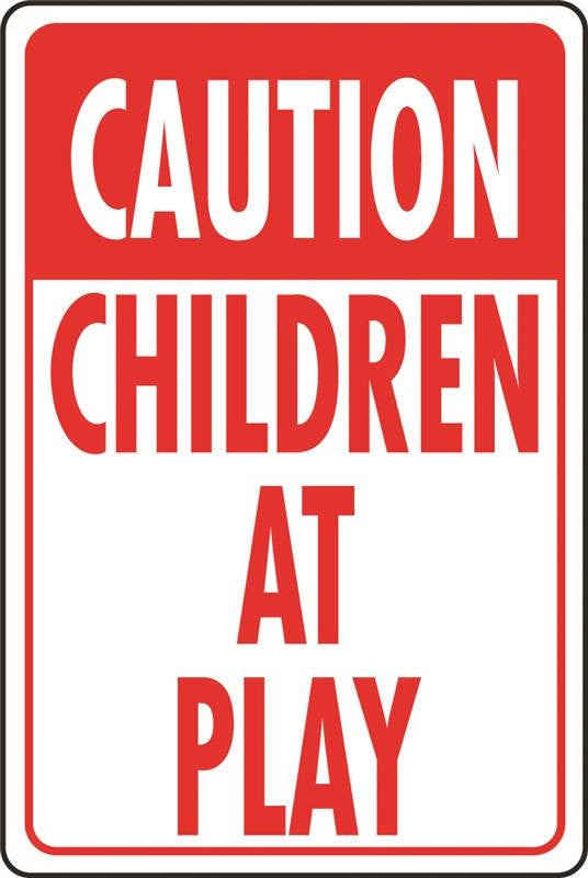 Sign Caution Chldrn Atplay Hwy