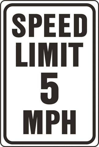 Sign 5 Mph Speed Limit Hwy Alu