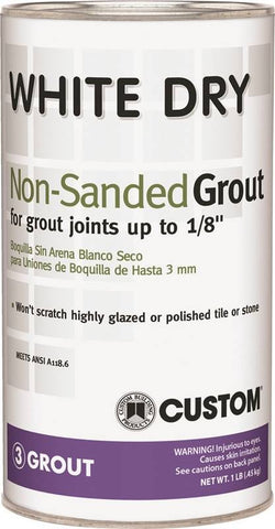 Grout Nonsanded Dry White 1lb