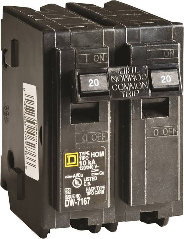 Circuit Breaker Hom 2p 1in 20a