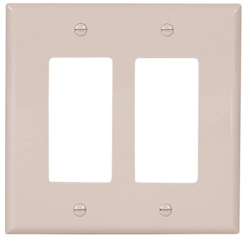 Wall Plate 2 Gang Decr Mid Wht