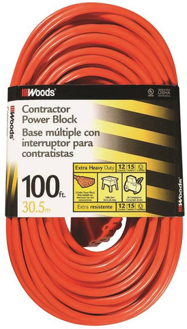 Cord Ext Outdoor12-3x100ft Org