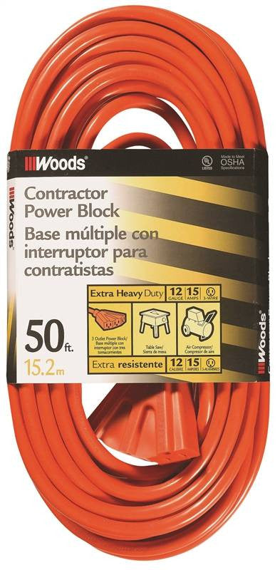 Cord Ext Otdr12-3x50ft 3ot Org