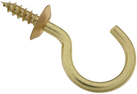 Hook Cup Solid Brass 1-1-2in