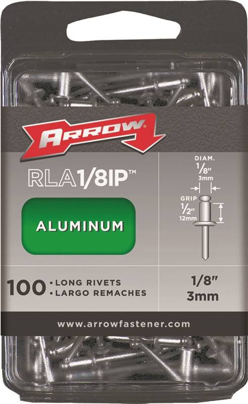 Rivet 1-8x1-2in Long Aluminum