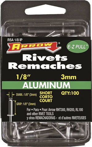 Rivet 1-8x1-8in Shrt Alu Bx100