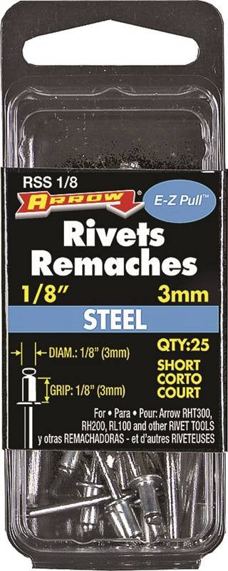 Rivet 1-8 X 1-8in Short Steel