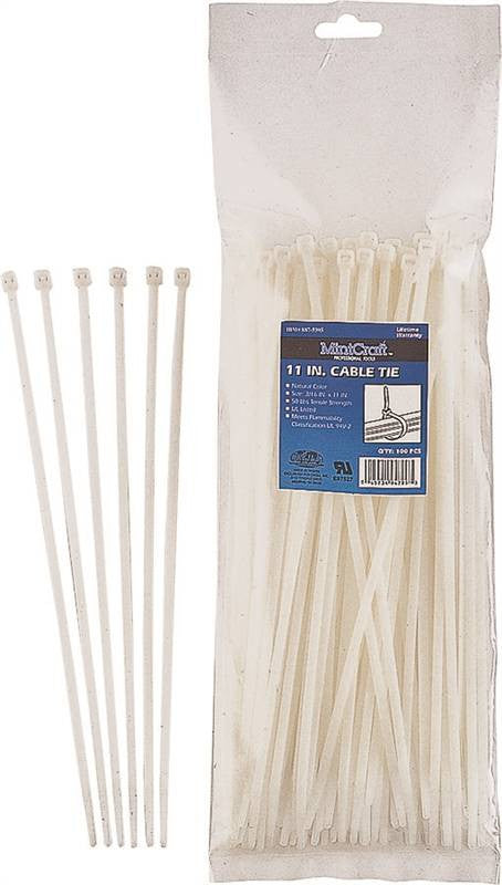 Cable Tie 11in 50lb 100pc Clr