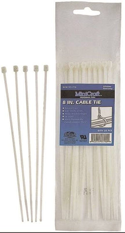 Cable Tie 8in 40lb 25pc Clear