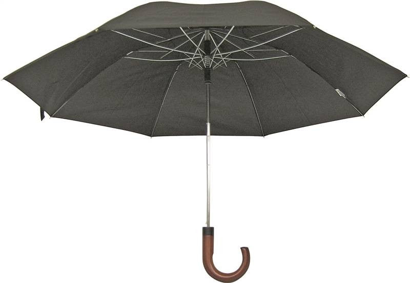 Umbrella Rain 21in Blk Crv Hdl