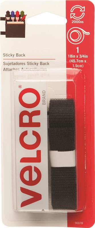 Fastener Velcro Tape3-4x18 Blk