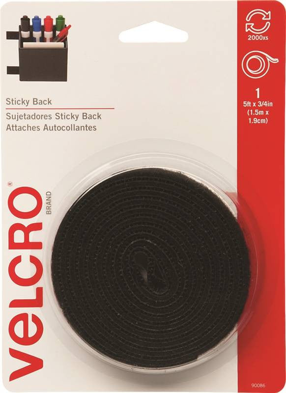 Fastener Velcro Tape 5ft Black