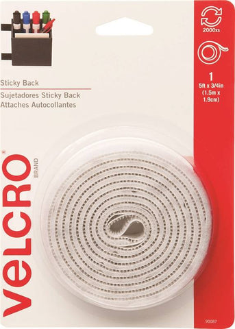 Fastener Velcro Tape 5ft White