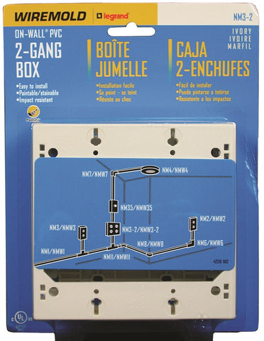 Ivory 2gang Switch-outlet Box