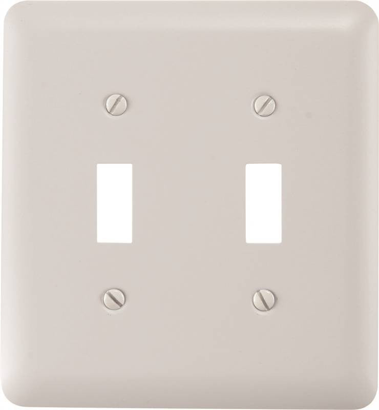 Wall Plate 2gang Tgl Steel Wht