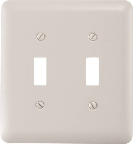 Wall Plate 2gang Tgl Steel Wht