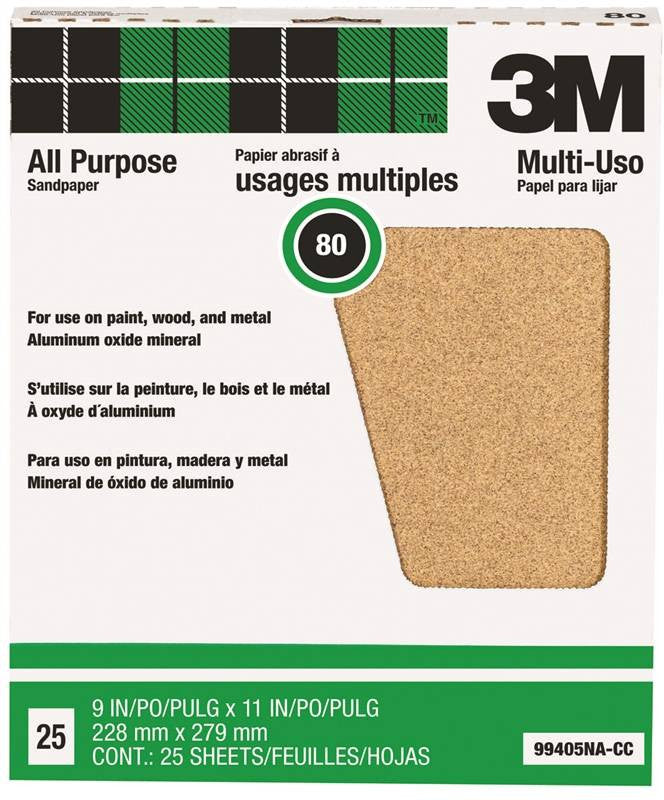 Sandpaper Al Oxide 9x11in 80d