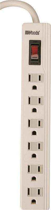 Strip 6outlet Lt 3ft Cord Wht