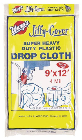 Cloth Drop Plastic 4mil 9x12ft