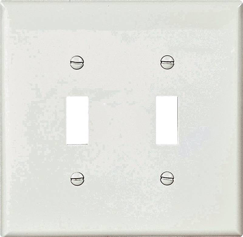 Wall Plate 2 Gang Tgl Poly Wht