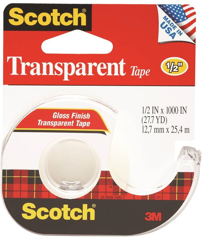 Tape Transparent 1-2x1000in