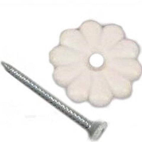 Button Rosette Wh Plst 1-1-8in