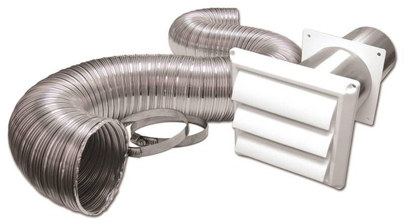 Vent Kit Dryer Plst 4inx8ft Wh