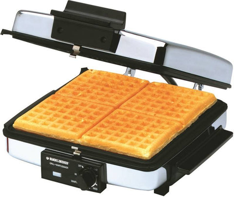 Griddle Waffle Plt Nonstk Blk