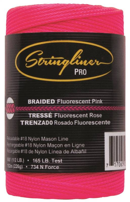 Twine #18x500ft Flu Pink Braid