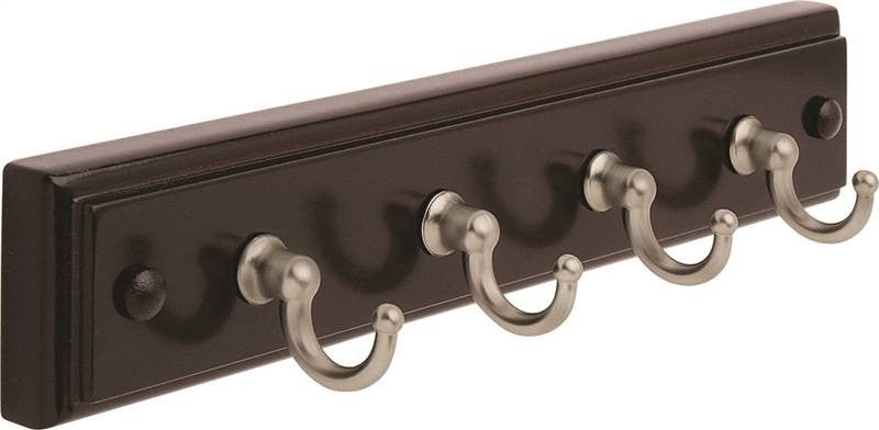 Rack 9in Mahogany-silver Hook