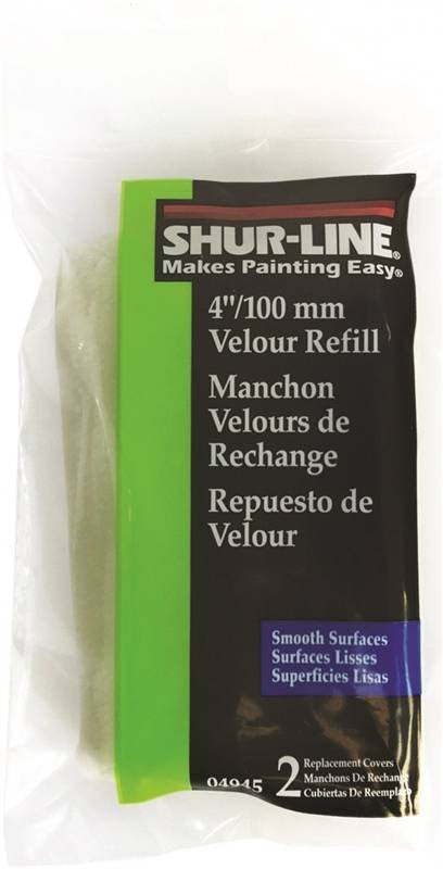 Roller Velour 4in Refill 2pk