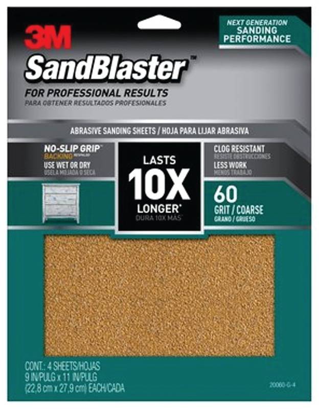 Sandpaper Grip 60 9x11in 4sht