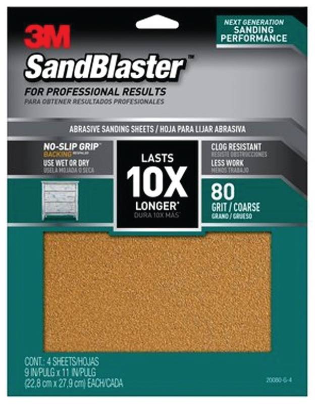 Sandpaper Grip 80 9x11in 4sht