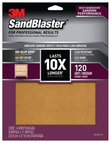 Sandpaper Grip 120 9x11in 4sht