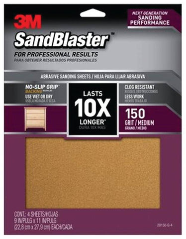 Sandpaper Grip 150 9x11in 4sht