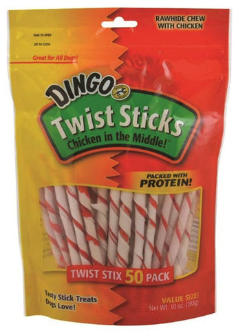 Dingo Dog Twist Sticks 50pk