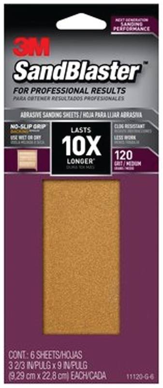 Sandpaper Grip 120 3-2-3x9in