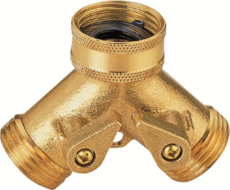 Brass Y Connector W-shut Off