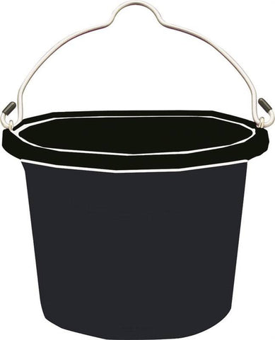 8 Qt Flat Side Bucket Black