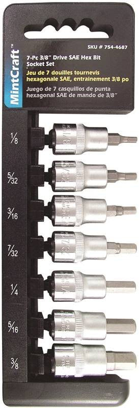 Socket Set Hex Sae 3-8dr 7pc