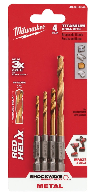 Drill Bit Red Helix 4pc Set